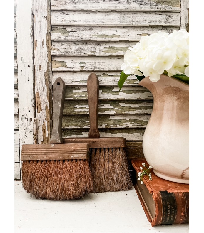 Antique/Vintage Large Wood Paint Brushes - Set of 2 